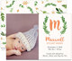 Two Sprigs Initial Photo Birth Announcements Image 3 of 3